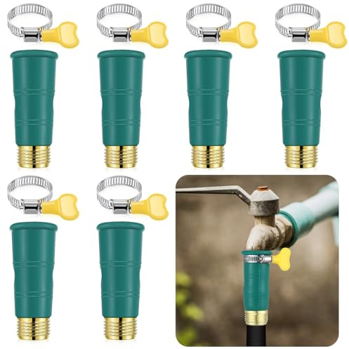 Innconee 6 Sets Universal Faucet Water Hose Adapter with Clamps Fits 3/4 Thickened Rv Sink Hose Attachment Connector for Garden Kitchen Bathroom Damaged/stripped Faucet Threads or Threadless