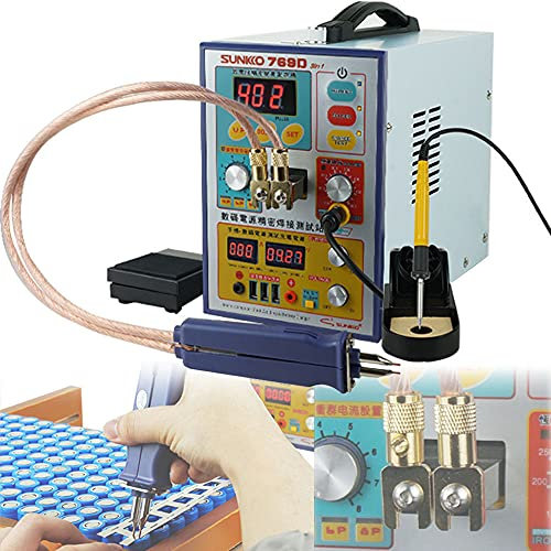 Battery Welding Machine 3,2kw Automatically Portable Mini Battery Spot Welding Machine Led Pulse Spot Welder with Soldering Iron 2 in 1 for 22650 32650 Battery Battery Packs Polymer Battery