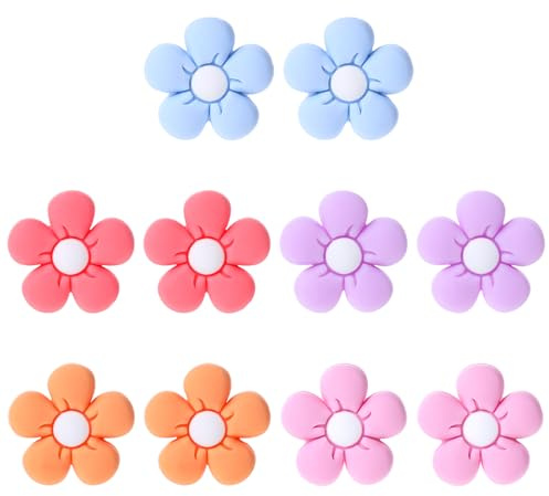 10 Stück Maschenstopper Silikon Nadelstopper für Stricknadeln Blumenmuster Stricknadel Stopper Bunte Stricknadeln Punktschutz Silikon Kappen zum Stricken Nähen Quilten Häkeln DIY-Kunstprojekt | für Stricknadeln, Blumenmuster, Bunte Stricknadeln, Punktschutz, Silikon Kappen, zum Stricken, Nähen, Quilten, Häkeln