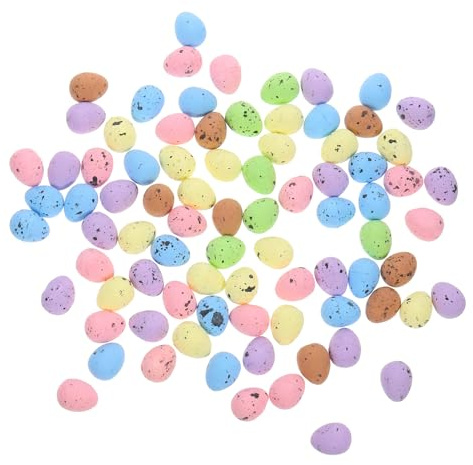 EXCEART 100stücke Mini Schaum Ostereier Deko Gesprenkelte DIY Vogel Eier Für Bastelarbeiten Ostern Dekoration Kreative Für Freunde Und Familie
