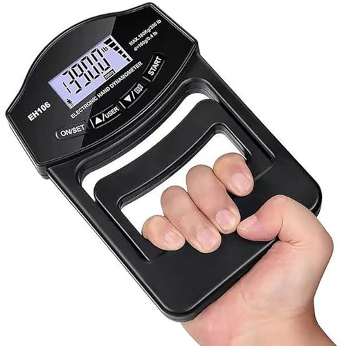 Good Homie Tester di forza di presa, carico massimo 180 kg, dinamometro digitale con contatore, per sport, casa, scuola, clinica (nero)
