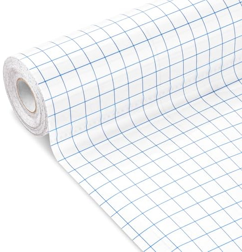FWEEK Film de transfert pour traceur - 30,5 cm x 15 m - Vinyle avec grille d'alignement bleue - Adapté pour décalcomanies, panneaux, fenêtres, autocollants
