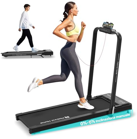 Mobvoi Home Tapis Roulant AI Intelligente Pieghevole con Pedana da 6% di Inclinazione 2,5 CV 3 in 1 Compatto Portatile Sotto la Scrivania Macchina da Corsa TicSports APP Facile da Riporre 120kg 12km/h
