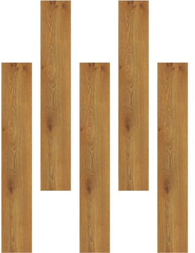 BAZEITFLOW 5pièces Autocollants De Sol Pvc Autocollants De Planchers à Effet Bois Grain Amovibles Et Autoadhésifs Pour Décoration Intérieure De Cuisine Salon Salle De Bain Et Bureau