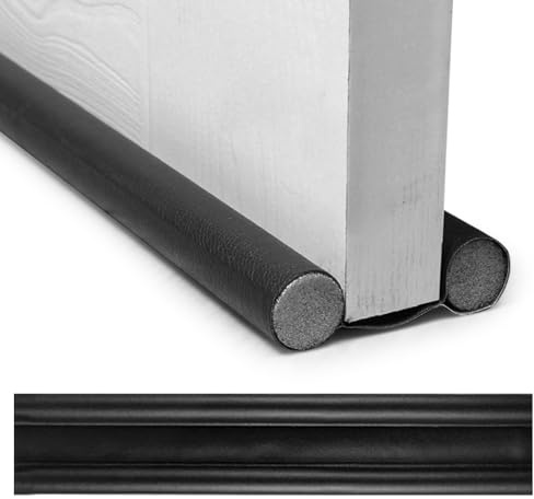 Huoflame Tür Zugluftstopper 96cm Doppelseitige Türdichtung - Geräuschreduzierung, Kälteschutz, Staub - Für Schlafzimmer, Haustüren, Laminatböde (Schwarz)