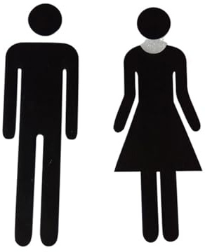 CSSHNL Toilettenschild Toilettenbeschilderung, selbstklebend, for Männer und Frauen, Türschild, Waschraum-Beschilderung, Aufkleber, Toilettenschild, Aufkleber, Teil(Black)