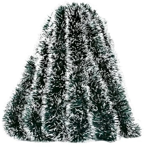 Weihnachtsgirlande Künstlich 40/2 M Weihnachts-Lametta-Bänder, Girlande, Grüner Zuckerrohrkranz, Weihnachtsbaum, Hängende Ornamente, Hochzeitsfeier, Heimdekoration, Zubehör(White,20M(10 String))