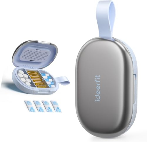 Ideerfit Pill Organiser, Portable Pill Case, Daily Pill Box Small Pill Container for Pocket-Blue