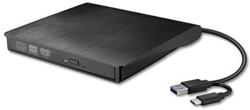 Paaruter Carcasa para Unidad Externa de DVD/CD-ROM/RW USB 3.0, 5 Gbps, Alta Velocidad, 12,7 mm, para Ordenador Portátil o de Escritorio, Color Negro.