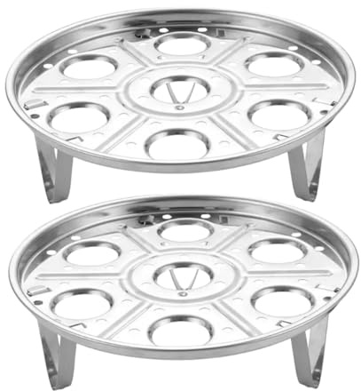 Toyvian Portauova in Acciaio Inox 2 Pezzi, Supporto per Uova Sode Struttura per Cottura a Vapore, Cestello per Cucina Lavabile in Lavastoviglie, per Preparazione Facile da 1 a 7 Uova