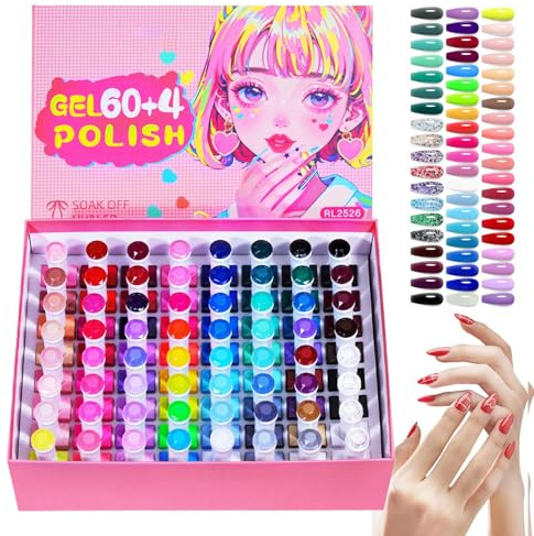 Set Smalto Gel 60 Colori Asciugatura Rapida Duratura Strumento Bellezza | Smalto Gel Per Vacanza Festa Salone Casa Viaggio Matrimonio Sposa Spa Cura Party Quotidiano