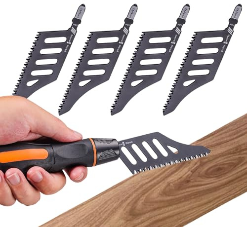 Xijobido Cortadora De Sierra De Calar,Herramienta De Corte Con Mango De Acero Al Carbono | 5 Piezas De Hojas De Sierra De Calar De Acero De Alto Carbono,Para Uso En Hogar Carpintería Taller