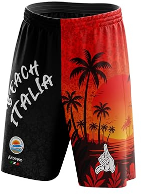 Ataviko Pantaloncino Sunset Beach Italia, Beach Volley Mare, Gym Palestra, Passeggio, Gioco e Tempo Libero, Sport Estivi (IT, Testo, M, Regular, Regular)