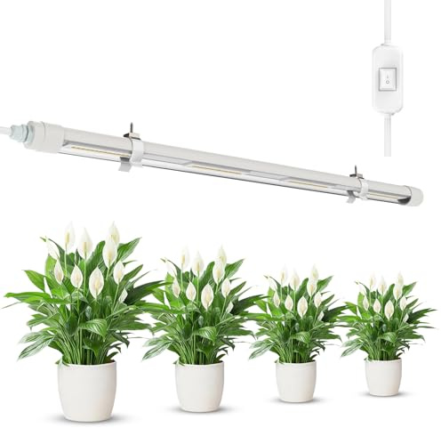 SANSI 25W LED Fullspektrum Växtlampa för Inomhusväxter, 60cm T8 Odlingslampa med IP54-Skydd, 4000K Växtljus med Andningsventil för Sådd, Växttillväxt, Växthus, Växthylla | 4000K LED Grow Light med ventilventil, perfekt för plantering, tillväxt, växthus och växthyllor