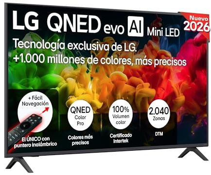 LG 55QNED80B6B - Smart TV QNED EVO AI 55 4K Sin Reflejos 94%, 2026