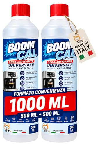 Akitaink Decalcificante Universale per Macchine da Caffè 1000 ml, 2 Flaconi da 500 ml per Pulizia e Manutenzione di Macchine Espresso e Automatiche