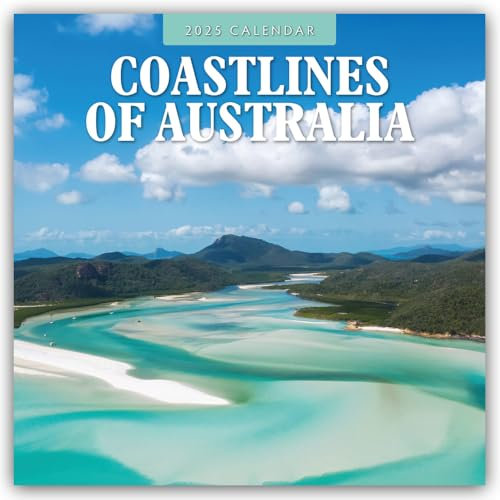 Coastlines of Australia 2025 Square Wall Calendar