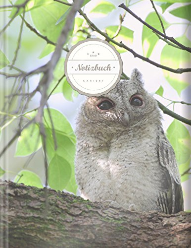 Kariertes Notizbuch (©Star, A4, 156 Seiten, Softcover) || Mit Register + Doppelrand || Dickes Notizbuch, Fester Einband, Kariert Nr. 26, Matheheft, Skizzenbuch, Zeichenbuch, Tagebuch, „Wilde Eule“
