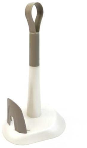 Ecoplast | Portarotolo da Cucina in Plastica, Porta Scottex Carta Cucina, Colore Bianco Perla & Tortora, Made in Italy