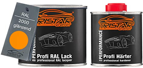 TRISTARcolor RAL 2000 Gelborange 2K Autolack glänzend 0,75 Liter / 750 ml Dose inkl. Härter