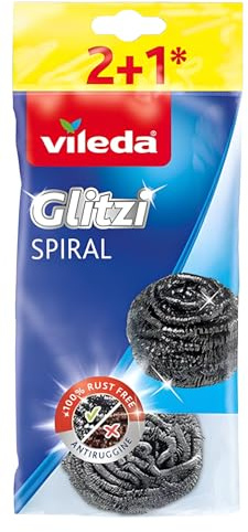 Vileda INOX Spirale 2+1 Sponges, Multicoloured, Pack of 3