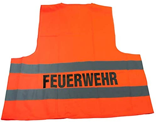 Warnweste Sicherheitsweste Orange Aufdruck Feuerwehr THL EN ISO 20471 Klasse 2 von MBS-FIRE®