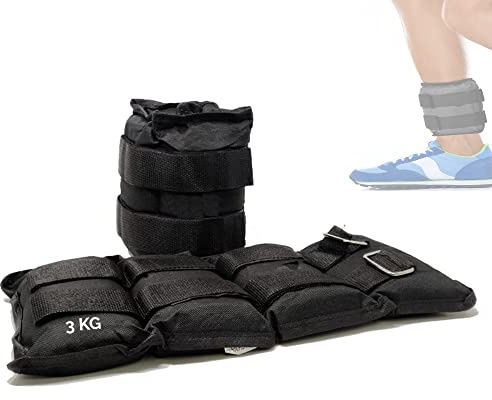 FFitness Pesi per Riabilitazione di Polsi, Mani, Caviglie, Polpacci 2 x 3 kg Regolabili