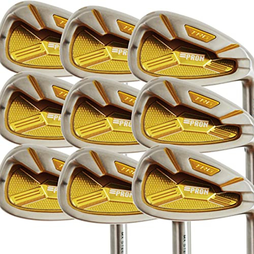 Japan Pron Iron Mens Golf Club Set,Chrome Finish,TRG22 Model,Matrix Stain Steel,4-P,A,Sw,Regular Flex,Graphite Shaft,Grip Mid,Plus Length,Pack of 9