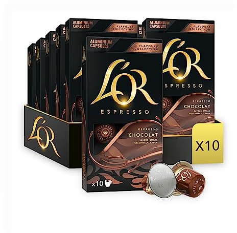 L'Or Espresso Café - 100 Capsules Chocolat - Flavours Collection | Compatibles Nespresso®*, lot de 10 x 10 capsules aluminium
