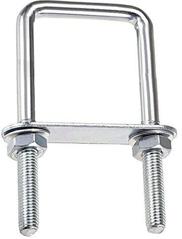 duoyif U-Schrauben M10 U-Bolzen U-BüGel Quadratische, M10 U Schrauben Edelstahl Mit Mutter Rahmenplatte Unterlegscheibe, U BüGelschraube FüR Rohr Befestigung Auto Abschleppen (80 x 150 mm)