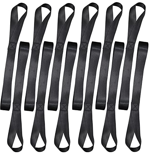 12 Stück Spanngurte Zurrschlaufen Schlaufen Spanngurt - 46 Zurrgurt Spanngurte Kurz Gurtschlaufen mit Schlaufe Nylon Schwarz für Fahrrad Motorrad Transport 46 x 2,5 cm…