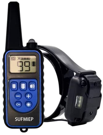 SUFMIEP Dog Training Collar with 2600Ft Remote, Electronic Dog Collar with Beep, Vibration, Strong vibration, Light ，Waterproof Dog Collar，Anti barking dog collar set for Small Medium Large Dogs