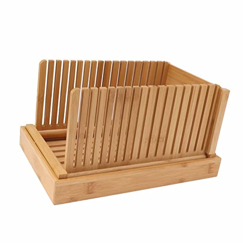 Adjustable Bread Slicer, Easy-to-Use Foldable Design with Crumb Tray & Cutting Board, Precision Slice Width Control for Home Bakers, Bakery Professionals, Kitchen & Baking Enthusiasts