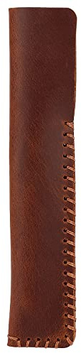 GORGECRAFT Étui à Stylo en Cuir Fait à la Main Porte-Stylo Double Pochette Organisateur Pochette Protecteur Stylo Plume Crayons Pencases Stylo Vintage Housse de Protection (Brun Coco)