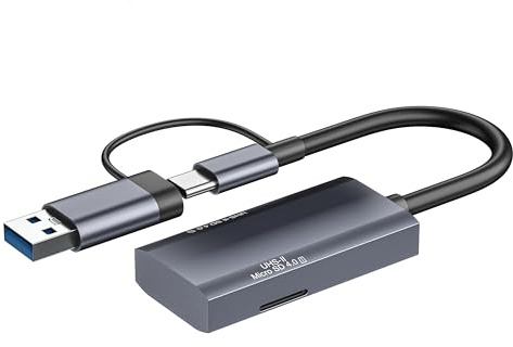 Lector de tarjetas UHS-II SD 4.0, lector de tarjetas de memoria USB A y tipo C SD 4.0 para tarjetas SD Micro SD SDXC SDHC MMC RS-MMC Micro SDXC UHS-II y UHS-I para mini PC, portátiles, tabletas,