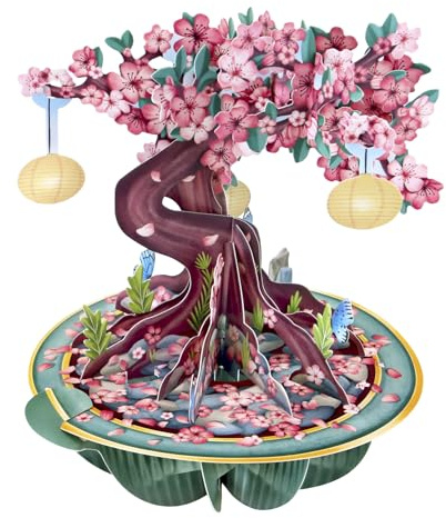 Santoro Pirouette 3D Pop Up Grußkarte - Kirschblüte - Geburtstagsgeschenk für sie, Mutter, Tochter, Ehefrau, Freundin | Jahrestag, Thinking of You, Dankeskarte | Blumenkarte zum Muttertag
