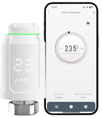 iolloi Smart Thermostat - Smart Home Heizkörperthermostat, Intelligentes Heizthermostat mit App-Funktion, Zigbee 3.0 Thermostat, kompatibel mit Alexa/Google Assistant/Google Home