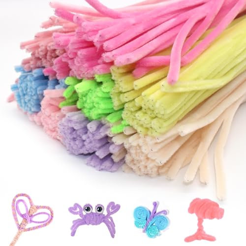 Ryvera Pfeifenreiniger Chenilledraht, 400 Stück Pfeifenputzer Bunt, Pfeifenreiniger zum Basteln, Pfeifenputzerdraht Pfeifenreiniger Lang 30cmx6mm Pipe Cleaner für DIY Handwerk Weihnachten Dekorationen