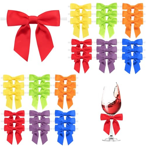 Dooozy 36 Lazos de Satén, 8.8 CM de Mini Lazos de Regalo Preatados de Cinta de Raso para Regalo DIY Galletas, Bolsas de Caramelos, Árbol de Navidad, Decoración de Boda(Color Arcoíris)