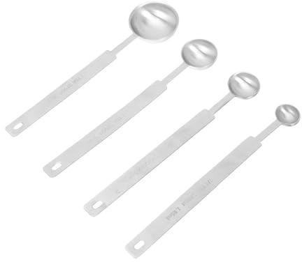 TOPBATHY 4pcs Stainless Steel Measuring Spoon Set for Cooking Baking Easy Read Measurements and Space-Saving
