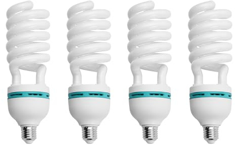 Andoer 4 x 135W Bombilla para Estudio Fotográfico, E27 5500K Luz Diurna y Natural Ahorro de Energía para iluminación de vídeo de fotografía de Estudio