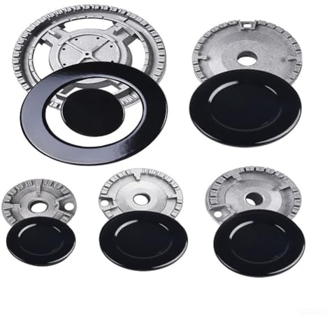 1Set Cooker HatSet,Stove Lid Flame Cap for Gas Stove Burner Lid with 6 Gas Range Hoods and 5 Gas Range Flame Diffusers(Concave)