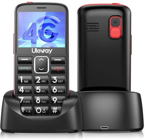 Tosaju 4G Senior Mobile - Unlocked Simple Mobile Phone for Elderly with SOS Button - Black