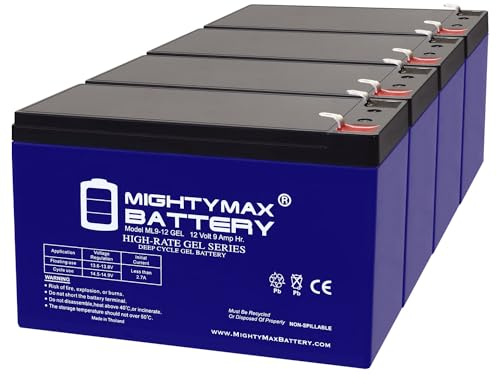 Mighty Max Battery 12V 9AH Gel F2 Replacement Battery Compatible with CyberPower CP1500PFCLCD - 4 Pack