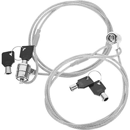 Artibetter 2ensembles Câble De Verrouillage Anti-vol pour Ordinateur Portable Serrure à Clé Compatible avec Les Ordinateurs Portables Et Stations Accueil Robuste Et Sécurité Renforcée