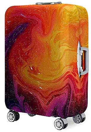 Highdi Kofferschutzhülle, 18-32 Zoll Elastisch Reise Kofferhülle, Farbverlauf Koffer Schutzhülle, Kofferhülle Kofferschutzhülle mit Reißverschluss, Kratzfest Kofferschutz (Orange,XL)