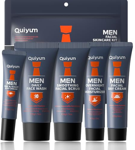 5PCS Mens Skincare Gift Set - Moisturizing Skin Care Sets & Kits - Face Wash Men, Facial Scrub, Facial Moisturizer, Eye Cream, Face Cream - Skincare Set for Men - Mens Moisturiser Face - Facial Kit