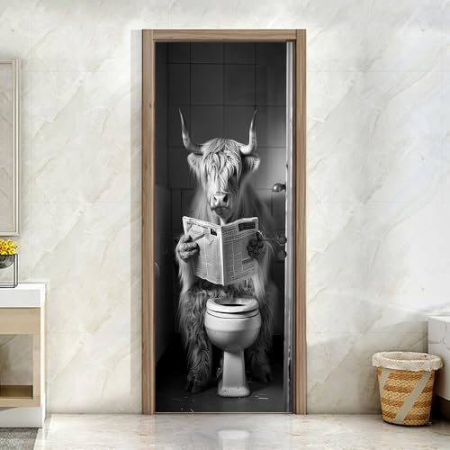 Türsticker 3D Tier Selbstklebend, 2 Stück, PVC, Modern, Vintage, Tür, Wand, Fenster, Fliesen, Spiegel, Kunststoff, Metall, Holz, Keramik, Türtapete Selbstklebend