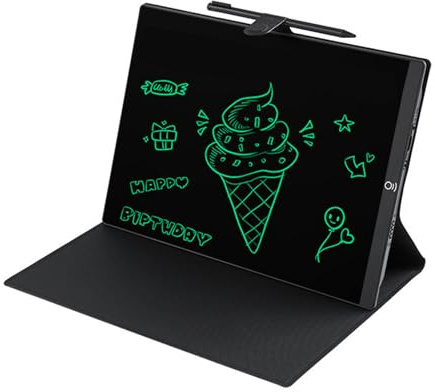 LCD-Schreibtablett, 11,5 Zoll Großer Elektronischer Zeichenblock mit Schutzhülle, Löschbarer Zeichenblock für Kinder, Büro, Heimschule (Black)