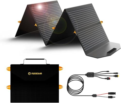 120W Solar Panel Monocrystalline Foldable Solar Charger for Power Station | Generators Campervan RV Laptop Tablet Phones Off-Grid Home